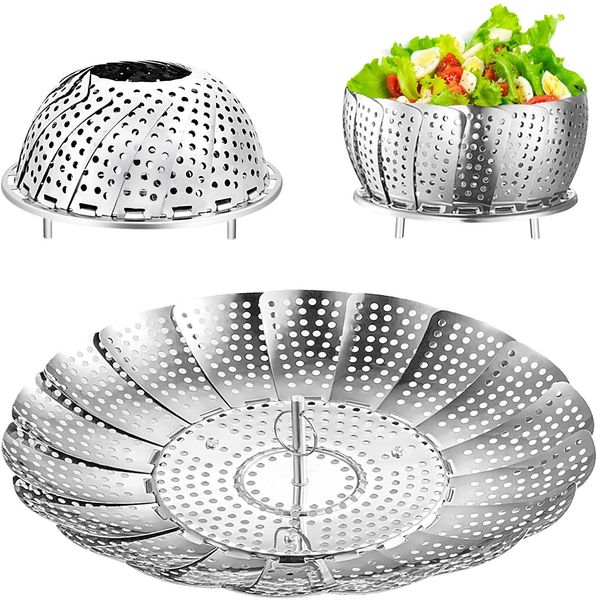 kitchen tools,stainless steel instant pot accessories for food and vegetable, premium expandable steam basket to fit various size pots
kitchen tools,stainless steel instant pot accessories for food and vegetable, premium expandable steam basket to fit various size pots
