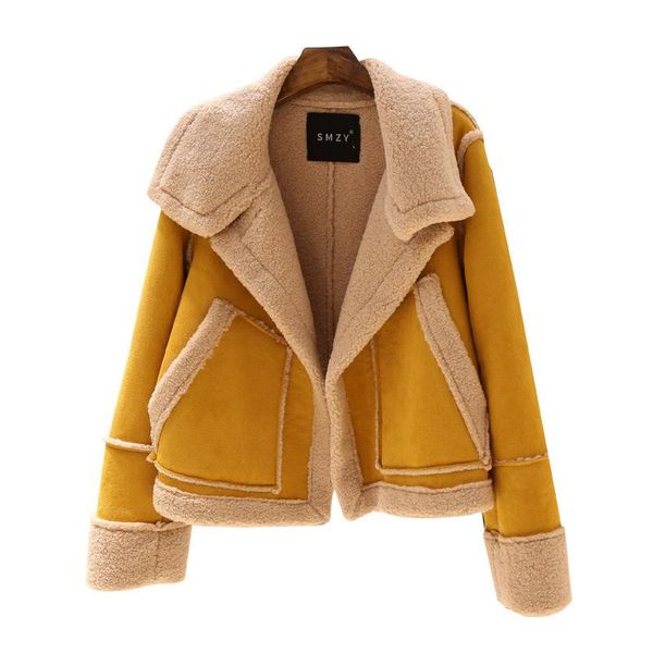 women's jackets lamb wool coat short autumn and winter korean style loose thick fur integrated all-matching wear, Black;brown
women's jackets lamb wool coat short autumn and winter korean style loose thick fur integrated all-matching wear, Black;brown