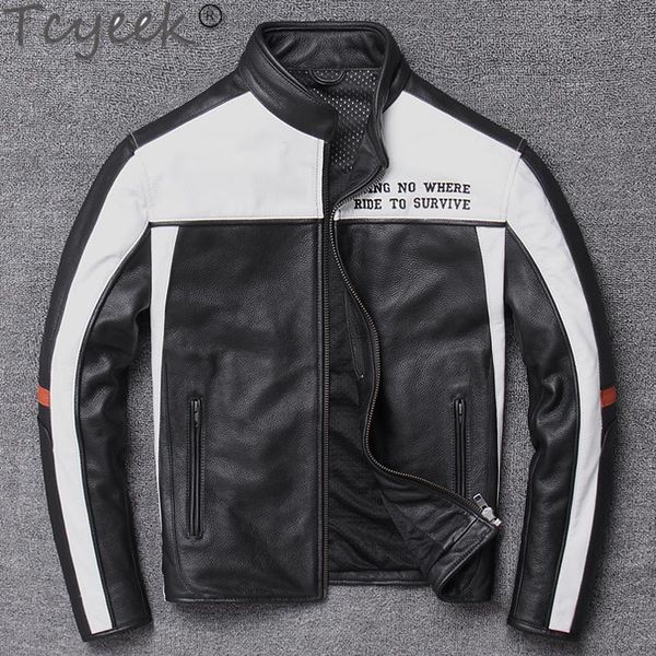 men's leather & faux tcyeek cow men locomotive take brief paragraph cultivate riding jacket head layer cowhide handsome coat pph1006, Black
men's leather & faux tcyeek cow men locomotive take brief paragraph cultivate riding jacket head layer cowhide handsome coat pph1006, Black
