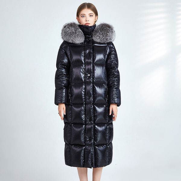 women's jackets janveny shiny waterproof long puffer down jacket women big real raccoon fur hooded winter duck coat female loose p, Black;brown
women's jackets janveny shiny waterproof long puffer down jacket women big real raccoon fur hooded winter duck coat female loose p, Black;brown