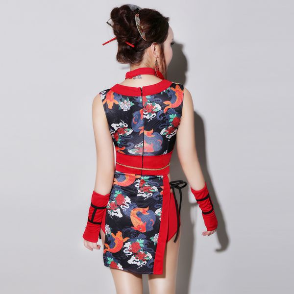 new bar ds dance costumes cheongsam nightclub show wear singer performing cosplay kimono uniform lingerie for lady, Black;red
new bar ds dance costumes cheongsam nightclub show wear singer performing cosplay kimono uniform lingerie for lady, Black;red