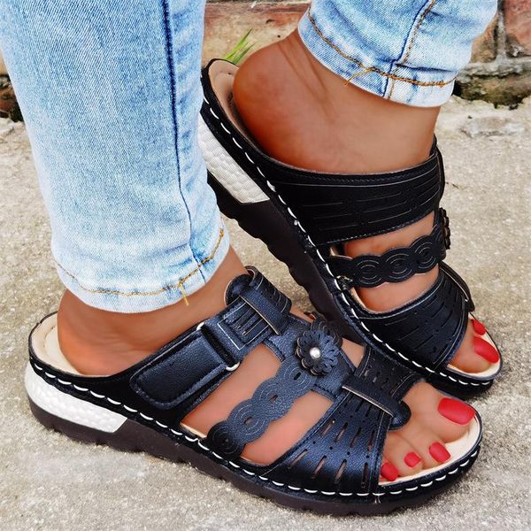 slippers on a wedge shoes woman 2021 soft low flower comfort summer slides rome hoof heels fabric pu floral, Black
slippers on a wedge shoes woman 2021 soft low flower comfort summer slides rome hoof heels fabric pu floral, Black
