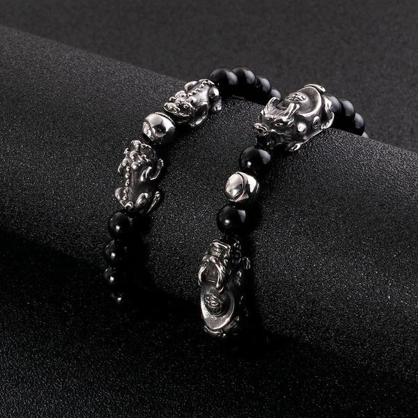 beaded, strands strand bracelet for men stainless steel link chain vintage dragon black beads pulsera jewelry accessory
beaded, strands strand bracelet for men stainless steel link chain vintage dragon black beads pulsera jewelry accessory