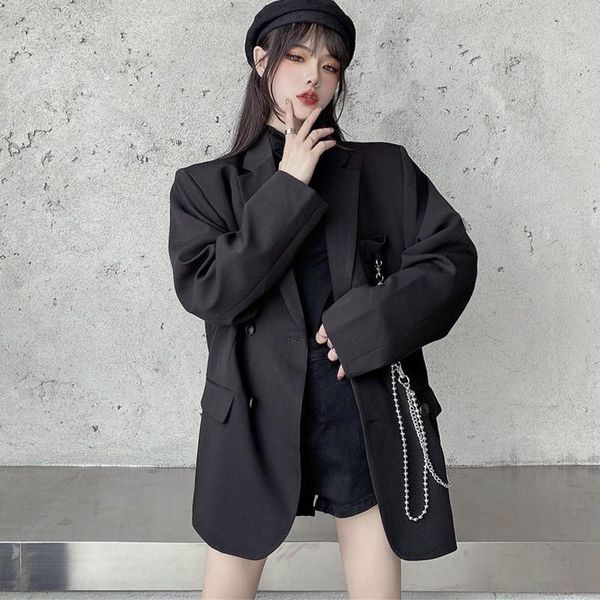 women's suits & blazers women solid white pocket boyfriend style blazer lady long sleeves turn down collar korean all match autumn, White;black
women's suits & blazers women solid white pocket boyfriend style blazer lady long sleeves turn down collar korean all match autumn, White;black