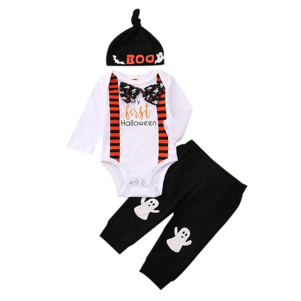 clothing sets 3pcs baby halloween outfit, letters print long sleeves romper + ghost pants hat for toddler boys, 0-18 months, White
clothing sets 3pcs baby halloween outfit, letters print long sleeves romper + ghost pants hat for toddler boys, 0-18 months, White
