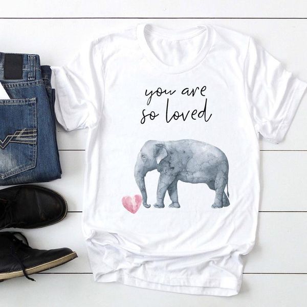 women's t-shirt women short sleeve elephant love sweet fashion cartoon summer lady print tee graphic t female tshirts clothes, White
women's t-shirt women short sleeve elephant love sweet fashion cartoon summer lady print tee graphic t female tshirts clothes, White