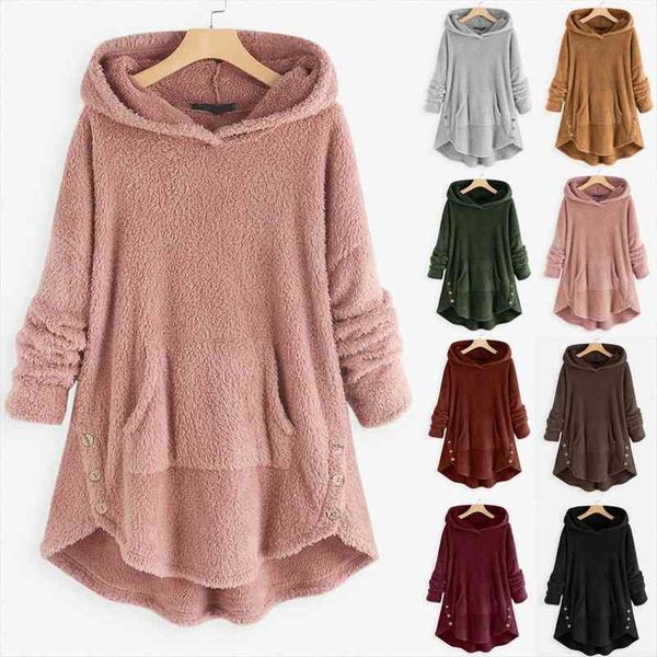 winter women fleece asymmetrical button sweater hem plus size hoodie cloak pull femme nouveaute gh4, White;black
winter women fleece asymmetrical button sweater hem plus size hoodie cloak pull femme nouveaute gh4, White;black