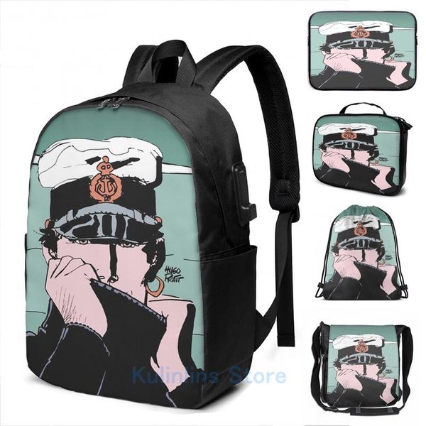 backpack funny graphic print corto maltese in a sweater usb charge men school bags women bag travel laptop
backpack funny graphic print corto maltese in a sweater usb charge men school bags women bag travel laptop