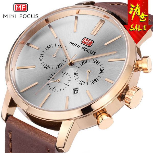 fashion watches /mini focus men's watch simple calendar waterproof leather strap sale 0023g, Slivery;brown
fashion watches /mini focus men's watch simple calendar waterproof leather strap sale 0023g, Slivery;brown