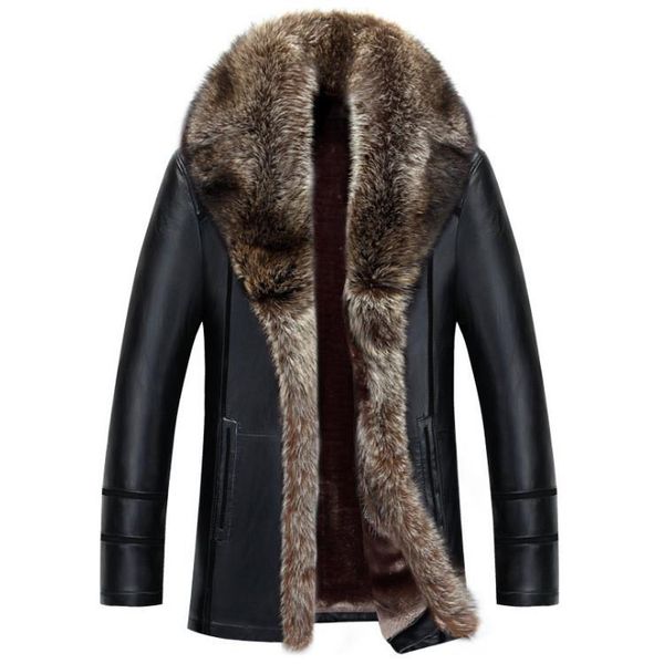 men's fur & faux men thick leather coat winter jacket real raccoon cashmere waterproof windbreakers snow overcoat plus size s-4xl 5xl, Black
men's fur & faux men thick leather coat winter jacket real raccoon cashmere waterproof windbreakers snow overcoat plus size s-4xl 5xl, Black