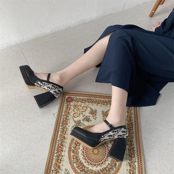 dress shoes high heel fashion square head lady leather party mary jane women's single, Black
dress shoes high heel fashion square head lady leather party mary jane women's single, Black