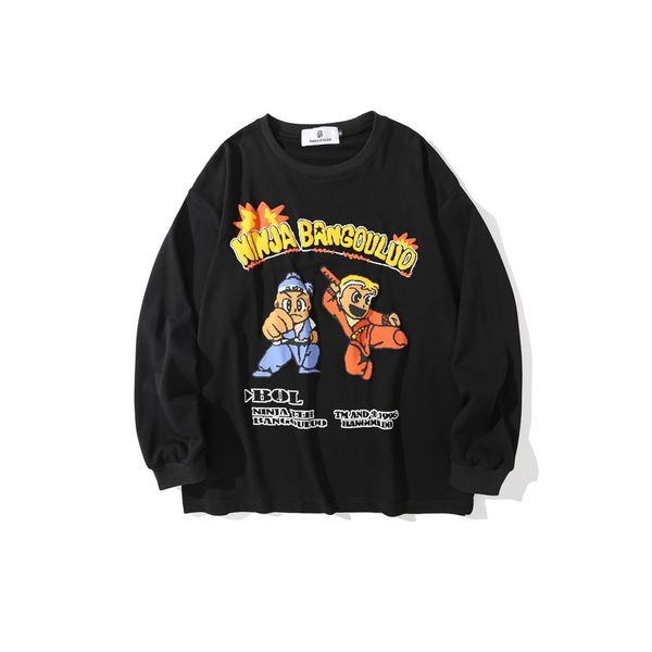 sweatshirts cartoon character foam printed round neck sweater mens bf languid fashion brand loose long sleeve pullover hoodie, Black
sweatshirts cartoon character foam printed round neck sweater mens bf languid fashion brand loose long sleeve pullover hoodie, Black
