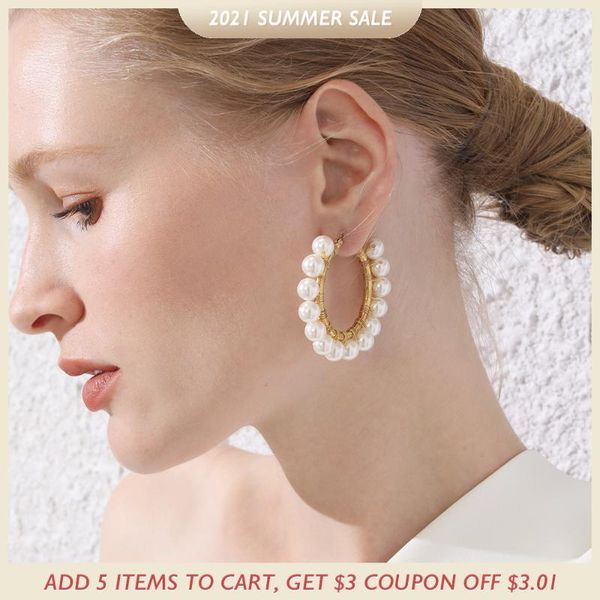hoop & huggie enfashion pearl earrings for women gold color statement big circle hoops earings fashion jewelry aros de moda 2021 e191099, Golden;silver
hoop & huggie enfashion pearl earrings for women gold color statement big circle hoops earings fashion jewelry aros de moda 2021 e191099, Golden;silver