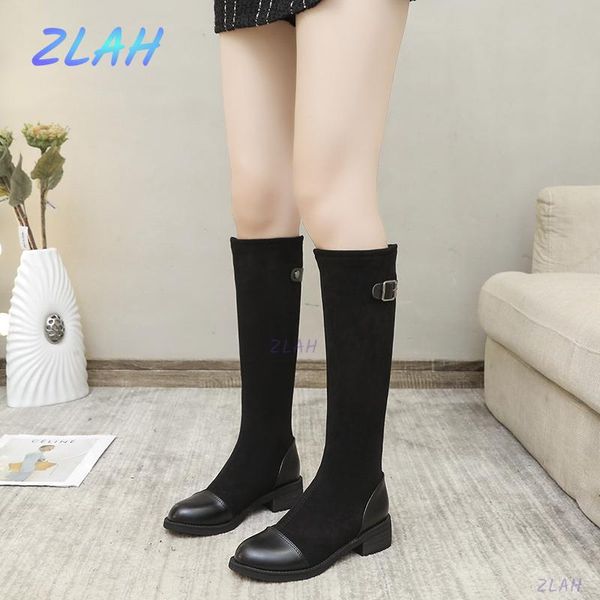 boots women's knight zlah autumn and winter round toe flocking pu stretch knee-high shoes, Black
boots women's knight zlah autumn and winter round toe flocking pu stretch knee-high shoes, Black