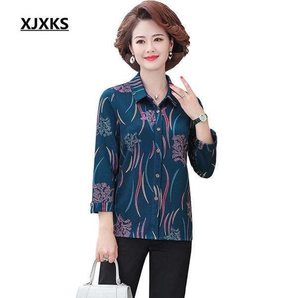 women's blouses & shirts xjxks high-quality single-breasted cardigan fashion lapel women shirt autumn 2021 loose plus size blouse, White 
women's blouses & shirts xjxks high-quality single-breasted cardigan fashion lapel women shirt autumn 2021 loose plus size blouse, White