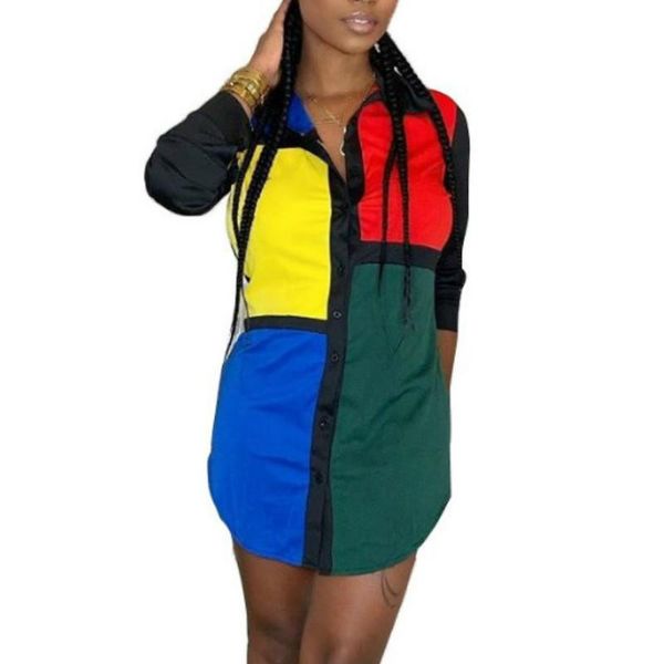 casual dresses women patchwork shirt dress button up turn-down collar long sleeve african female elegant fashion plus size 2021 robe, Black;gray
casual dresses women patchwork shirt dress button up turn-down collar long sleeve african female elegant fashion plus size 2021 robe, Black;gray
