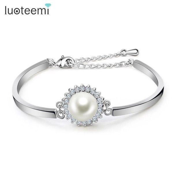 charm bracelets luoteemi elegant bracelet white gold-color for women shining cubic zircon crystal imitation pearl bangle wedding jewelry, Golden;silver
charm bracelets luoteemi elegant bracelet white gold-color for women shining cubic zircon crystal imitation pearl bangle wedding jewelry, Golden;silver