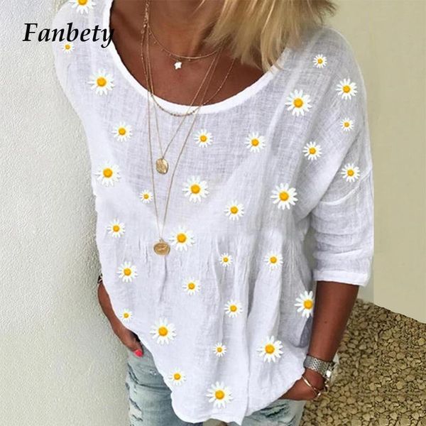 women's blouses & shirts women sunflower print blouse shirt spring summer elegant cotton linen long sleeves female casual o-neck stree, White
women's blouses & shirts women sunflower print blouse shirt spring summer elegant cotton linen long sleeves female casual o-neck stree, White