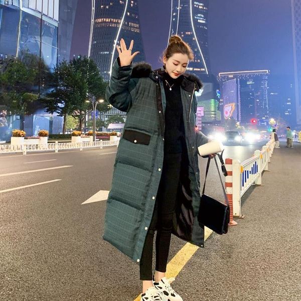 women's down & parkas 2021 winter x-long thick warm hooded female loose cotton jacket ladies plaid bread padded coats y654, Black
women's down & parkas 2021 winter x-long thick warm hooded female loose cotton jacket ladies plaid bread padded coats y654, Black