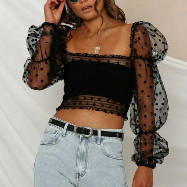 women's t-shirt women trendy long sleeve sheer mesh lace fashion t-shirts female see through transparent slim casual, White
women's t-shirt women trendy long sleeve sheer mesh lace fashion t-shirts female see through transparent slim casual, White