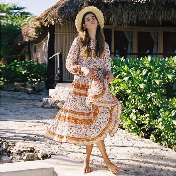 2021 new spring floral print long women v neck lantern sleeve vintage chic vestidos boho beach vacation casual midi dress cwgw, Black;gray
2021 new spring floral print long women v neck lantern sleeve vintage chic vestidos boho beach vacation casual midi dress cwgw, Black;gray