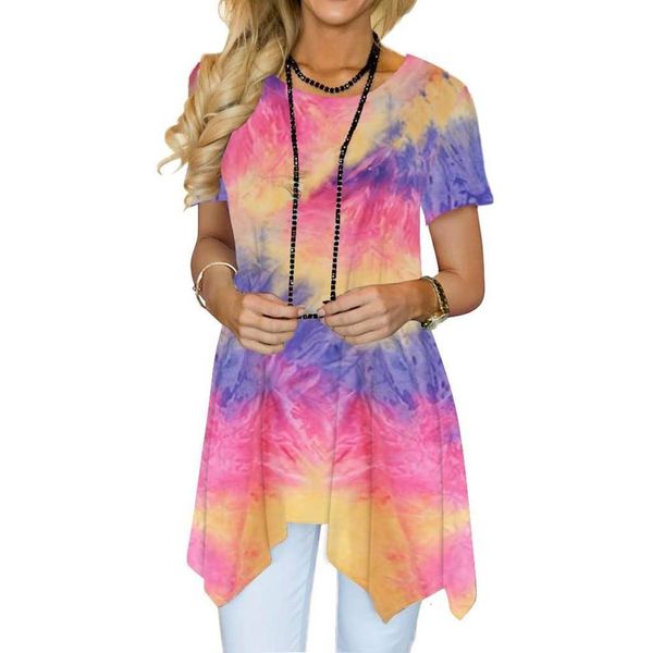 38 womens short sleeve tie dye irregular hem asymmetrical loose fit tunic 2021 harajuku camiseta mujer cap sleeve tee shirt femme, White
38 womens short sleeve tie dye irregular hem asymmetrical loose fit tunic 2021 harajuku camiseta mujer cap sleeve tee shirt femme, White