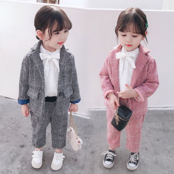 2022 baby girl clothing fashion girl plaid formal jacket suit jacket and pants 2 sets, White
2022 baby girl clothing fashion girl plaid formal jacket suit jacket and pants 2 sets, White