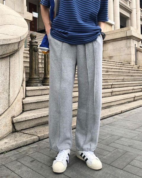 men's pants spring and summer straight loose solid color all-match drawstring sports casual, Black
men's pants spring and summer straight loose solid color all-match drawstring sports casual, Black