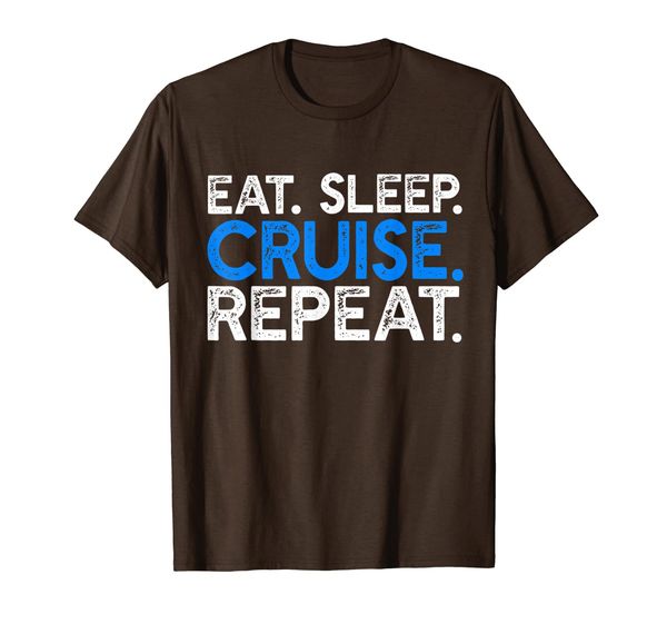 eat sleep cruise repeat - funny cruising travel t-shirt, White;black 
eat sleep cruise repeat - funny cruising travel t-shirt, White;black