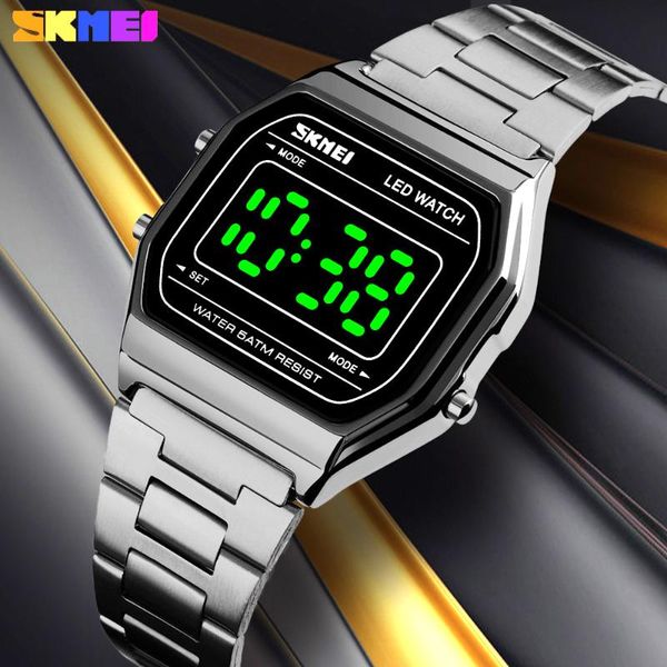 wristwatches skmei fashion led watches for mens luminous date digital wrist watch men stainless steel band waterproof hour montre homme 1646, Slivery;brown
wristwatches skmei fashion led watches for mens luminous date digital wrist watch men stainless steel band waterproof hour montre homme 1646, Slivery;brown