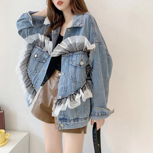 women's jackets love jeans jacket women loose retro long sleeve single breasted lace splicing coat sacos de mujer vestir abrigo, Black;brown
women's jackets love jeans jacket women loose retro long sleeve single breasted lace splicing coat sacos de mujer vestir abrigo, Black;brown