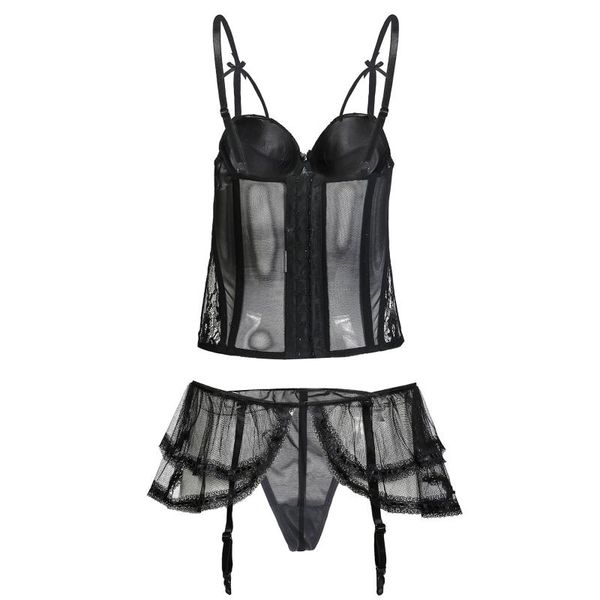 bras sets the strip holder belly in together body-hugging lingerie suit, Red;black 
bras sets the strip holder belly in together body-hugging lingerie suit, Red;black
