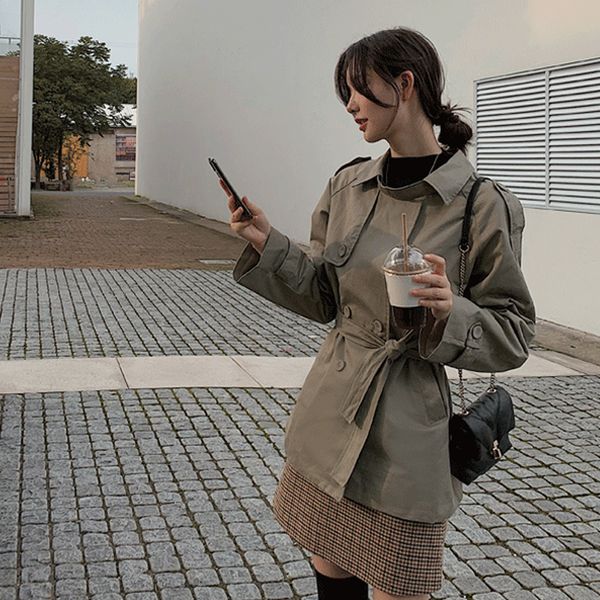 spring autumn coats simple classic double women's short khaki jacket coat ta6021 1nfo, Tan;black
spring autumn coats simple classic double women's short khaki jacket coat ta6021 1nfo, Tan;black