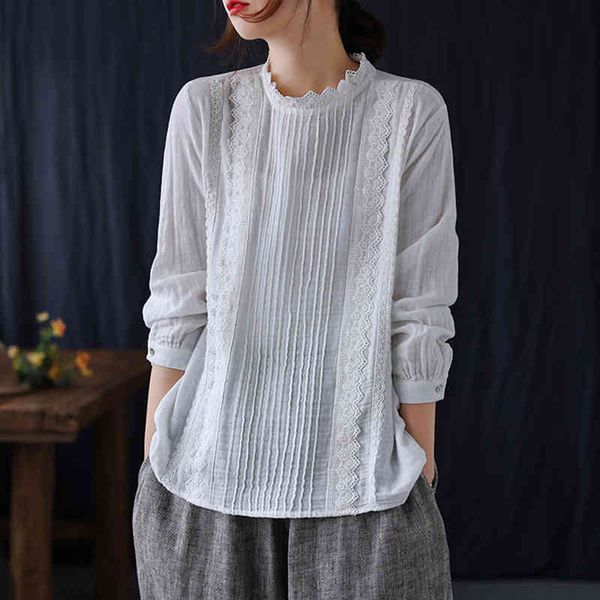 women's t-shirt women korean style t-shirts patchwork embroidery casual clothes 2021 spring new o-neck long sleeve female viym, White
women's t-shirt women korean style t-shirts patchwork embroidery casual clothes 2021 spring new o-neck long sleeve female viym, White
