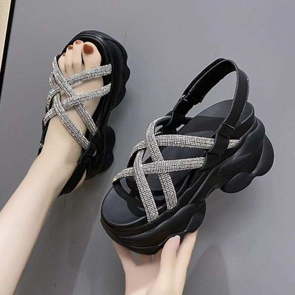 dress shoes rimocy shining crystal high platform sandals women chunky cross strap gladiator woman comfortable thick sole summer, Black
dress shoes rimocy shining crystal high platform sandals women chunky cross strap gladiator woman comfortable thick sole summer, Black