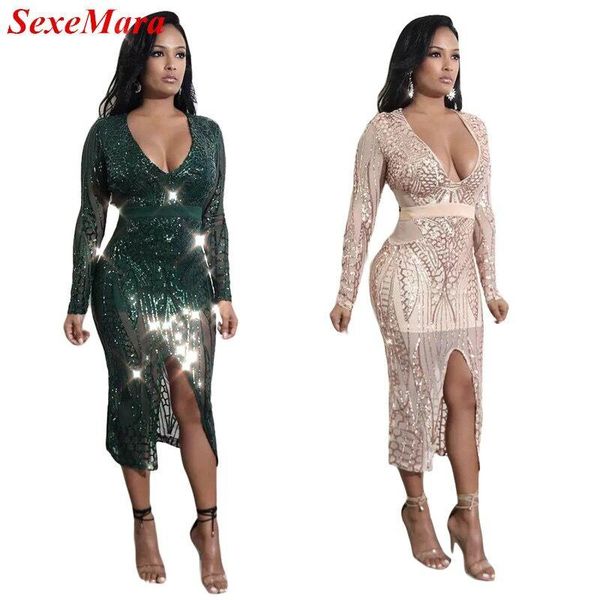 casual dresses 2021 sexemara ladies v neck glitter sequins side open slim fit bodycon dress party club vestidos, Black;gray
casual dresses 2021 sexemara ladies v neck glitter sequins side open slim fit bodycon dress party club vestidos, Black;gray