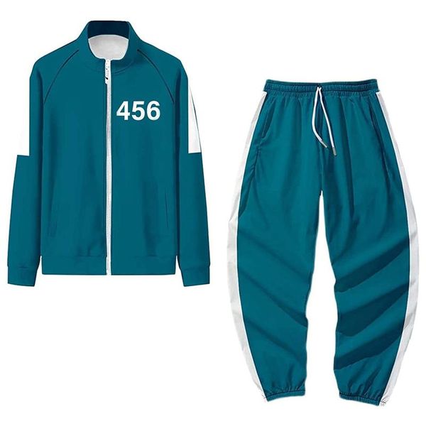 women's two piece pants 2021 squid game merch hoodie set 067 456 tracksuits women trousers round six costumes cosplay, White
women's two piece pants 2021 squid game merch hoodie set 067 456 tracksuits women trousers round six costumes cosplay, White
