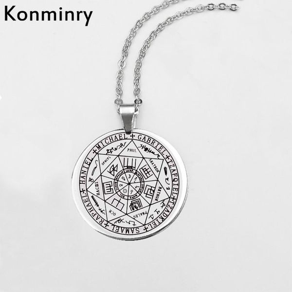 pendant necklaces konminry religious letter sign stainless steel necklace round link chain seals of the seven neckalce jewelry, Silver
pendant necklaces konminry religious letter sign stainless steel necklace round link chain seals of the seven neckalce jewelry, Silver