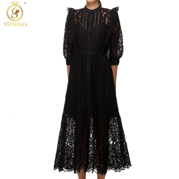 casual dresses fashion runway lace hollow out ruffle summer women's short sleeve elegant single-breasted long robe zfkh, Black;gray
casual dresses fashion runway lace hollow out ruffle summer women's short sleeve elegant single-breasted long robe zfkh, Black;gray