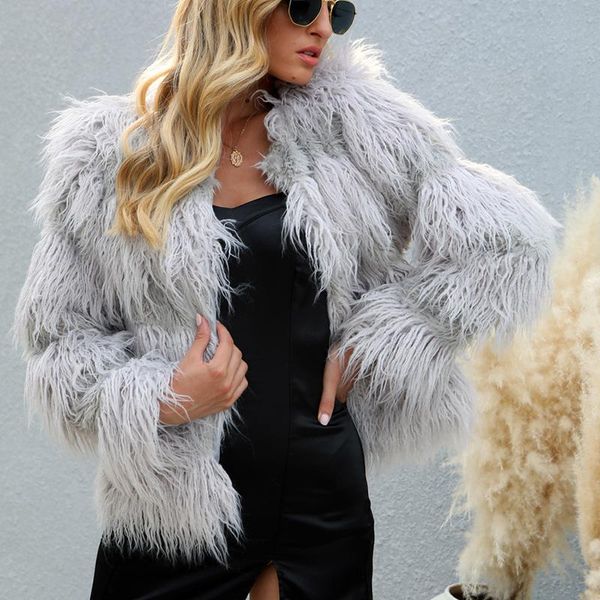 new autumn winter women furry faux fur coat casual fluffy warm long sleeve outerwear plus size hairy collarless overcoat, Black
new autumn winter women furry faux fur coat casual fluffy warm long sleeve outerwear plus size hairy collarless overcoat, Black