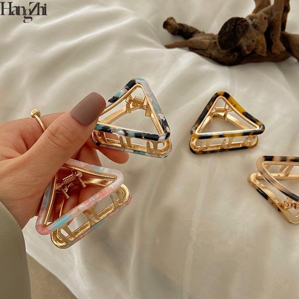 hangzhi 2021 new korean colorful hollow triangle small hair claw acetate hair styling clip clamp for women accessories, Golden;silver
hangzhi 2021 new korean colorful hollow triangle small hair claw acetate hair styling clip clamp for women accessories, Golden;silver
