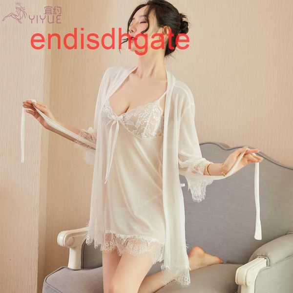 three pajamas piece underwear lace perspective dress women's mesh suspender nightdress, Black;white
three pajamas piece underwear lace perspective dress women's mesh suspender nightdress, Black;white