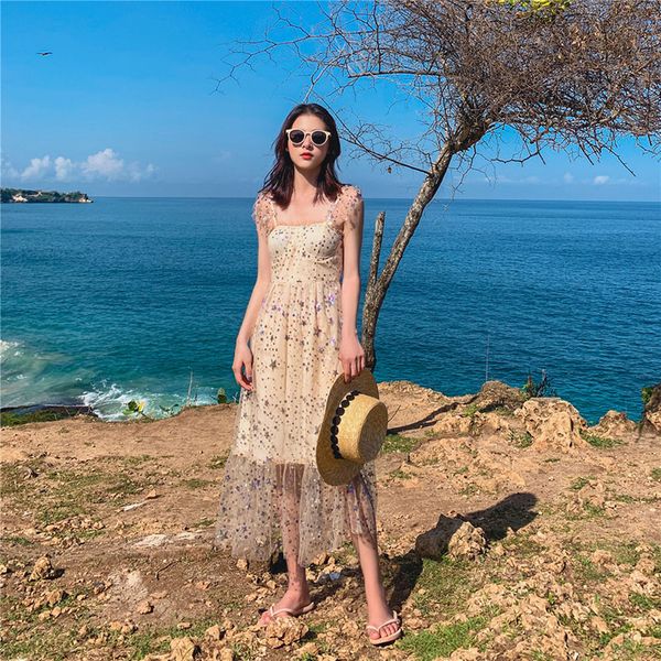 women boho dress backless spaghetti strap sheer mesh dress women retro sequined embroidery long beach dress vestidos, Black;gray
women boho dress backless spaghetti strap sheer mesh dress women retro sequined embroidery long beach dress vestidos, Black;gray