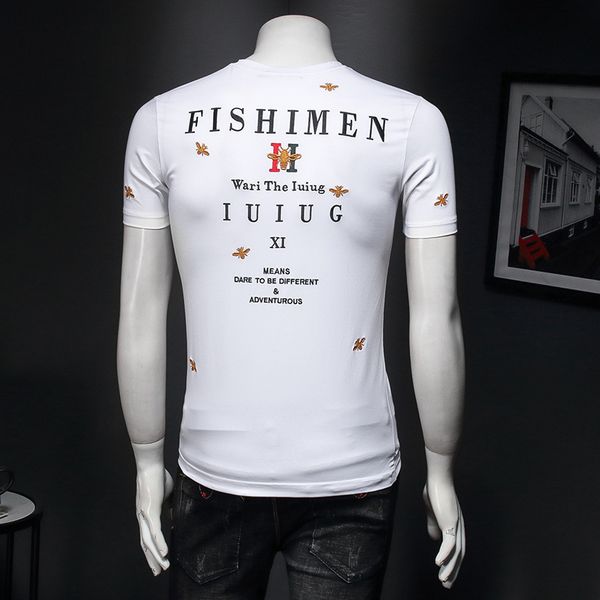 men's t-shirt us/eu pop 2021 summer new embroidery man tee shirt short sleeve male tshirts e154 pazp, White;black
men's t-shirt us/eu pop 2021 summer new embroidery man tee shirt short sleeve male tshirts e154 pazp, White;black