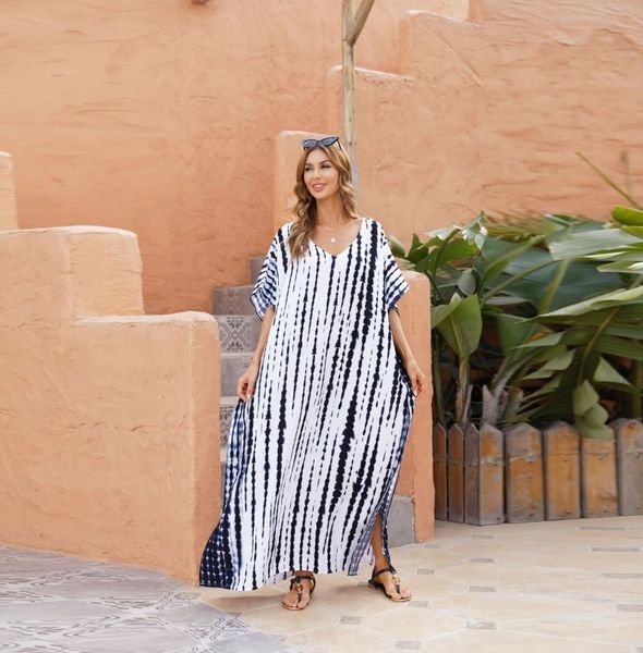 women's swimwear superaen beach blouses smudged loose plus size holiday robes bikini print v neck dress women, White;black
women's swimwear superaen beach blouses smudged loose plus size holiday robes bikini print v neck dress women, White;black