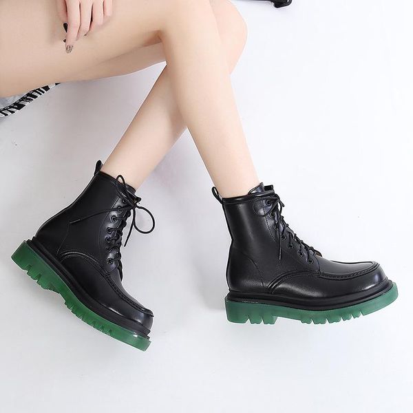 boots 2021 ankle women leather round toe british style lace up motorcycle ladies platform sole autumn winter female shoes, Black
boots 2021 ankle women leather round toe british style lace up motorcycle ladies platform sole autumn winter female shoes, Black