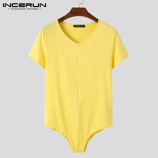 men's t-shirts leisure solid color bodysuit zipper fitness incerun men short sleeve v neck t shirts man rompers tee streetwear s-5, White;black
men's t-shirts leisure solid color bodysuit zipper fitness incerun men short sleeve v neck t shirts man rompers tee streetwear s-5, White;black