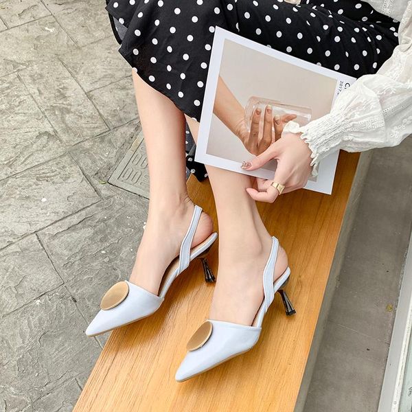 dress shoes multicolor metal heel pointed toe sandals women fashion pumps button decoration slingbacks thin high heels 2021, Black
dress shoes multicolor metal heel pointed toe sandals women fashion pumps button decoration slingbacks thin high heels 2021, Black