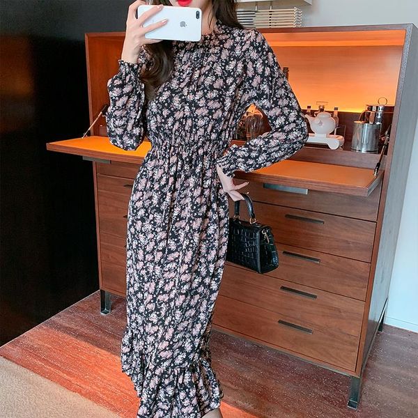 casual dresses women loose chiffon dress 2021 spring autumn fashion female long sleeve vintage printed floral a-line vestidos, Black;gray
casual dresses women loose chiffon dress 2021 spring autumn fashion female long sleeve vintage printed floral a-line vestidos, Black;gray