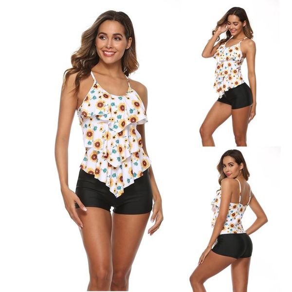 women's swimwear swimming suit bikini swimsuit 2021 women 2 piece flounce printed with boyshorts tankini set, White;black
women's swimwear swimming suit bikini swimsuit 2021 women 2 piece flounce printed with boyshorts tankini set, White;black